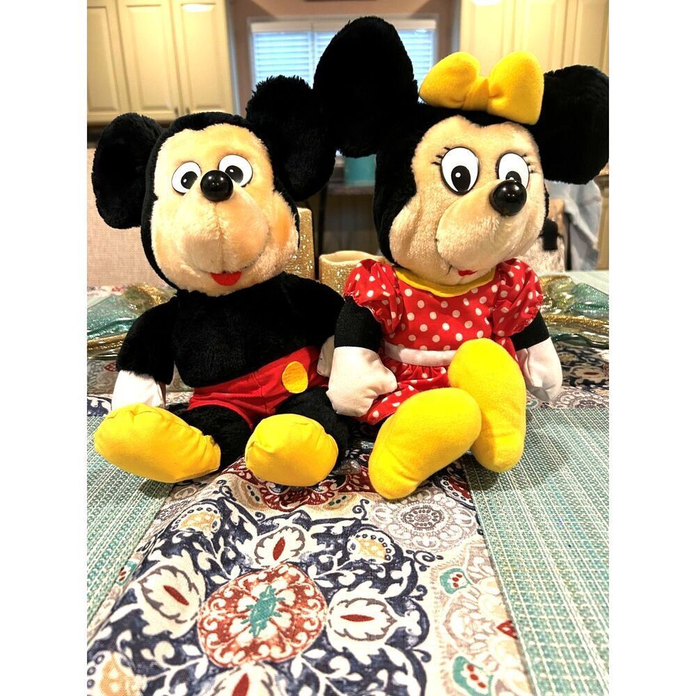 Vintage Minnie and Mickey Mouse Plush Toys